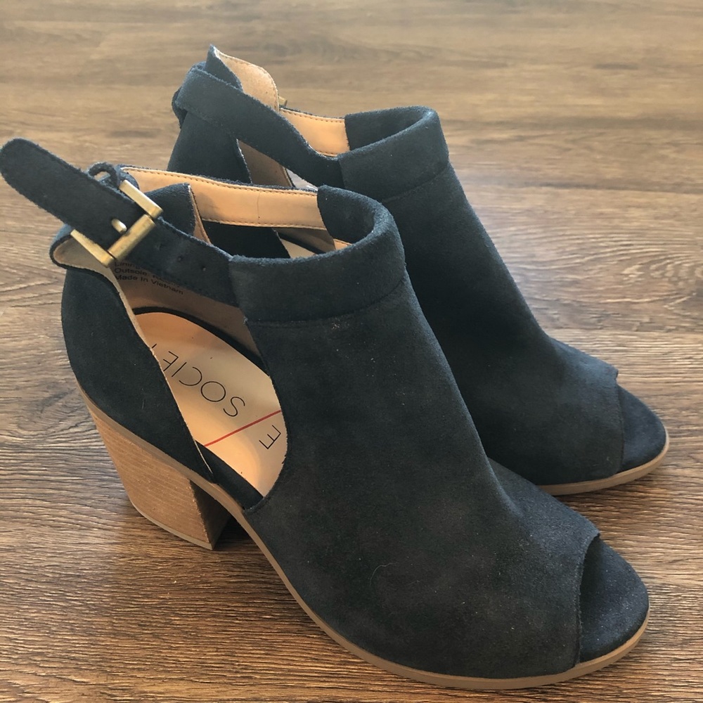 Sole Society Cut Out Suede Booties